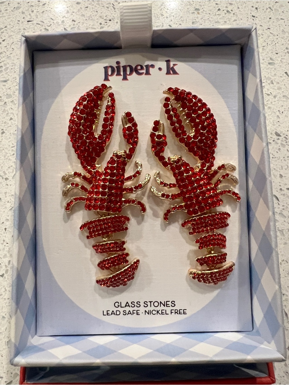 piper.k  🦞 Red Lobster Crystal Statement Earrings
